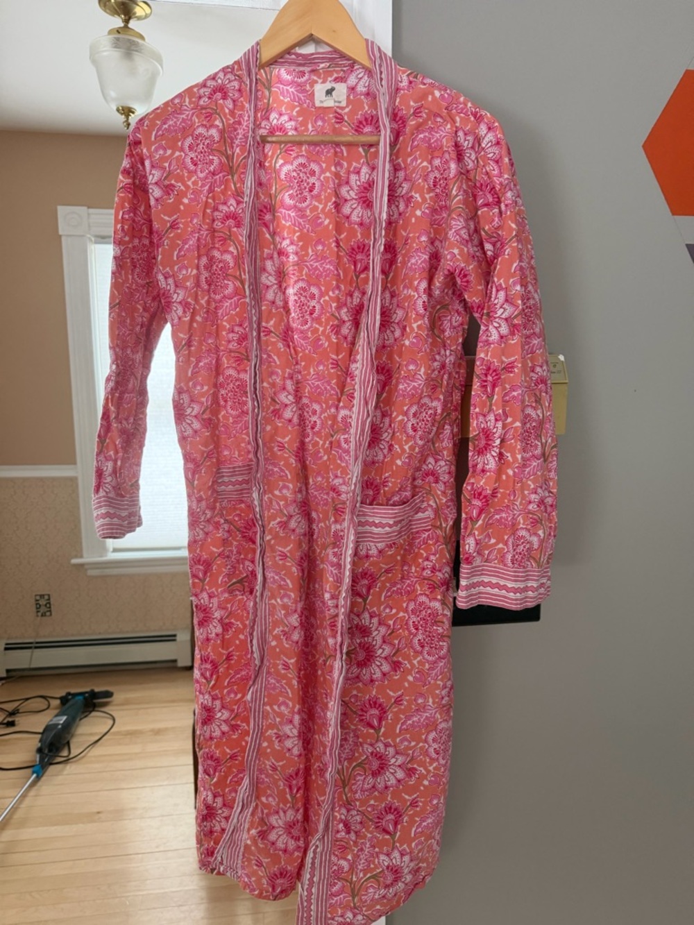 Women's Pink Floral Long Jacket / Coat